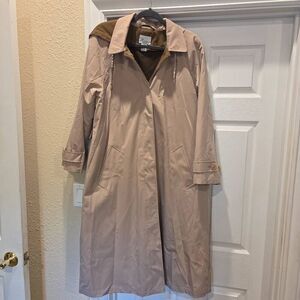 The TOG SHOP PETITES rain trench coat, tan petite med